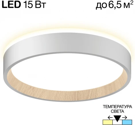 Настенно-потолочный светильник с подсветкой Белый+Бук Citilux Etalon CL750180 (LED, 220V, круглые, IP40)