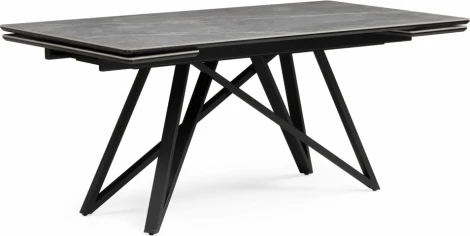 Керамический стол Notta Вилсон 160(220)х89 серый мрамор larka grey / черный арт.612183