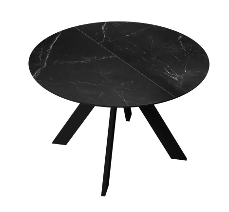 Стол DikLine SKC90 d900 Керамика Черный мрамор/подстолье черное/опоры черные арт.00-00073782