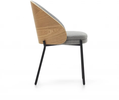 Обеденный стул La Forma (ex Julia Grup) Eamy (Серый/ Шпон,Ясень,Сталь)