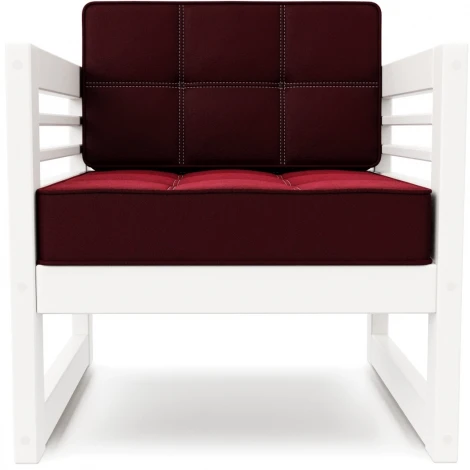 Кресло Arsko Сега белая эмаль велюр бордовый