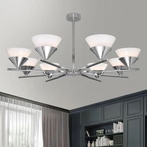 Потолочная люстра на штанге Eurosvet Rylee 70138/8 хром (220V)