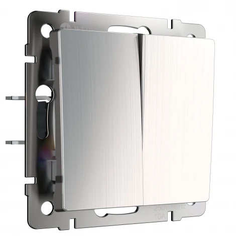 Выключатель двухклавишный (глянцевый никель) Werkel W1120002 (a051081)