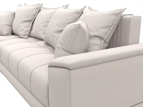 Диван угловой НордСтар левый угол (ДСП,Брус/Пластик/Замша/Бежевый) Лига Диванов 128213L