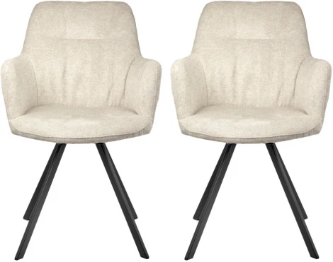 Комплект из 2-х стульев Bradexhome Grant латте шенилл на поворотном механизме