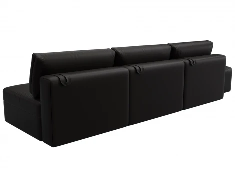 Диван прямой модульный с пуфом Лига-060 НПБ Лонг (ЛДСП,Брус,Фанера/Пластик/Экокожа/Коричневый) Лига Диванов 130057