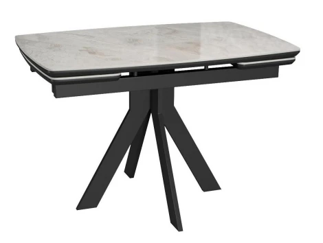 Стол DKU120 Керамика Italian Grey (глянец серый)/подстолье черное/опоры черные (2 уп.) Dikline 00-00074487