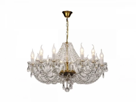 Подвесная люстра Favourite Simone 1736-12P (220V, хрусталь, на цепи, подсвечник, свеча)