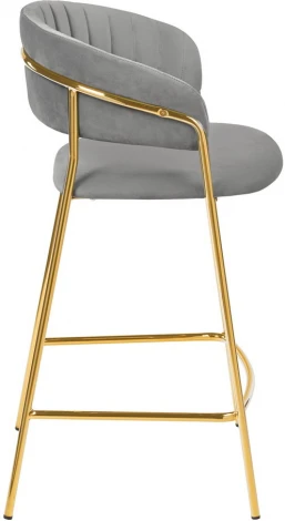 Комплект из 2-х стульев Bradexhome полубарных Turin серый с золотыми ножками