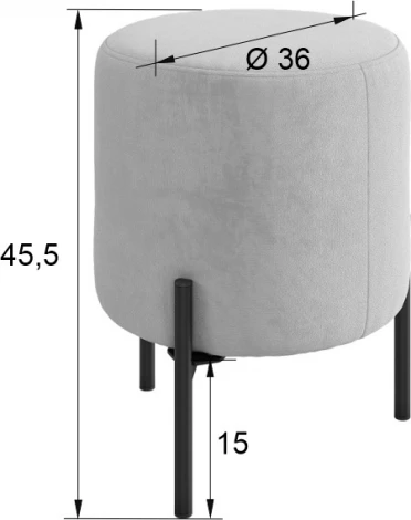 Пуф Одри Mebelson (Металл,Велюр/Серый) арт.171480,2173