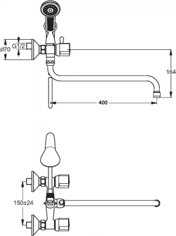 Смеситель Vidima Эко BA164AA универсальный