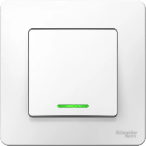 Выключатель встраиваемый одноклавишный с подсветкой (белый) Systeme Electric Blanca BLNVS006111