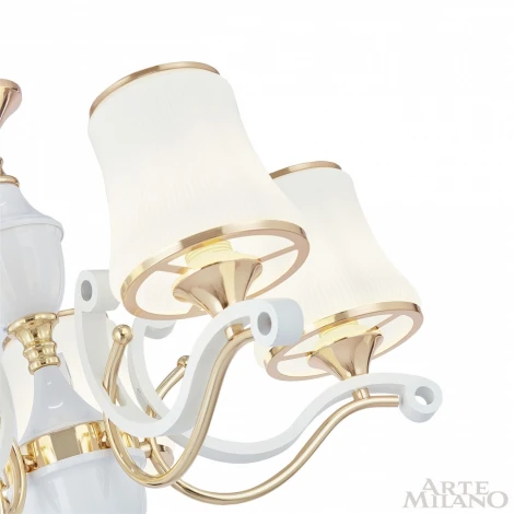 Подвесная люстра Arte Milano Florentia-3987 303987/8 Wh/Gd (220V, на цепи)