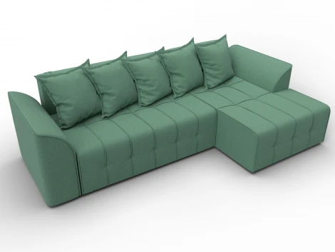Диван угловой Лига-113 угол правый (ДСП,Рогожка/Зеленый) Лига Диванов 136706