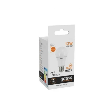Лампочка светодиодная E27 12 Вт 1130 lm 2700K теплое белое свечение Gauss 23212