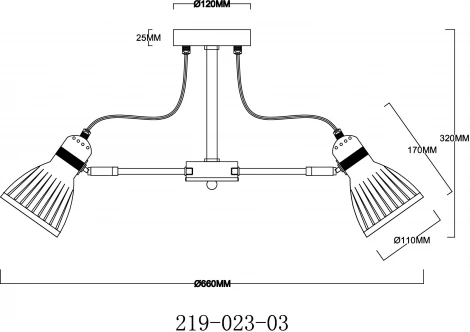 Люстра потолочная на штанге 219-023-03 (220V)
