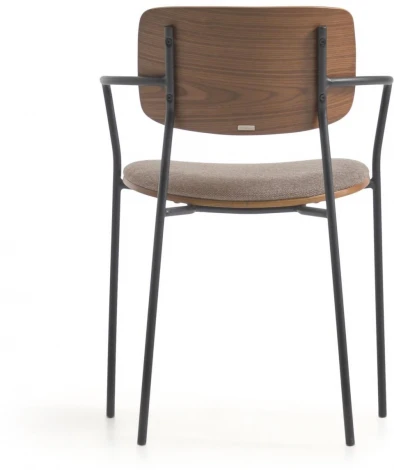 Обеденный стул La Forma (ex Julia Grup) Maureen (Коричневый/ Ясень,Шпон ореха,Дерево,Шпон,Металл,Пена)