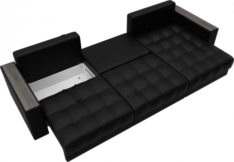 Диван угловой с декором Лига-049 НПБ Лонг Лига Диванов (Экокожа) арт.128307