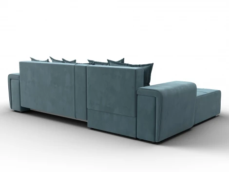 Диван угловой Лига-121 левый угол (ДСП,Брус,Велюр/Бирюзовый) Лига Диванов 137346L