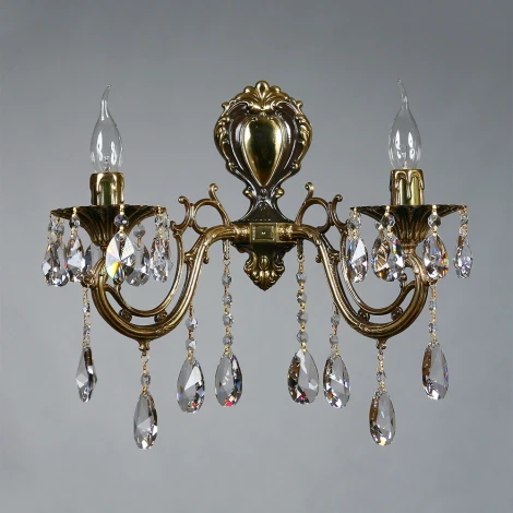 Бра Ambiente by Brizzi Aria 8818/2 PB Tear Drop (220V, хрусталь Asfour, подвески, подсвечник, свеча)