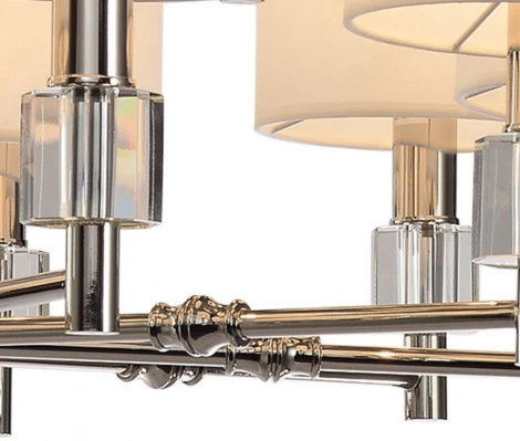 Подвесная люстра большая Lumien Hall Малье LH1053/15H-NK-WT