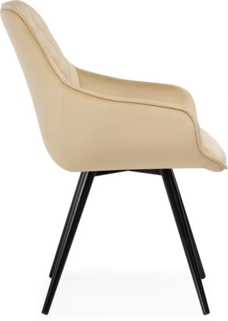 Стул на металлокаркасе Woodville Эгел бежевый / черный глянец