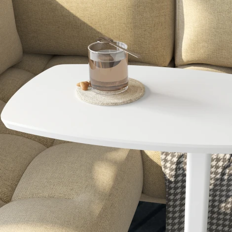 Стол придиванный Дей белый/белый Mebelik 009796