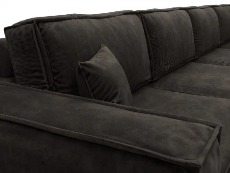 Диван прямой Лига-081 НПБ МегаЛонг (ДСП/Пластик/Велюр/Коричневый) Лига Диванов 130298