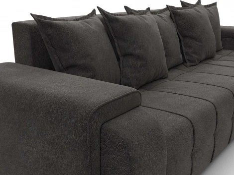 Диван угловой Лига-121 правый угол (ДСП,Брус,Велюр/Темно-коричневый) Лига Диванов 137352