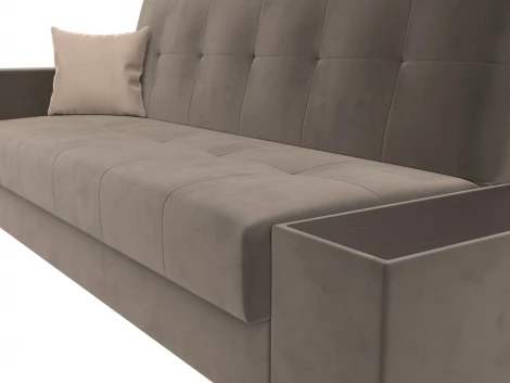 Диван-книжка Лига-020 стол справа (Коричневый,Бежевый/Велюр) Лига Диванов арт.118482