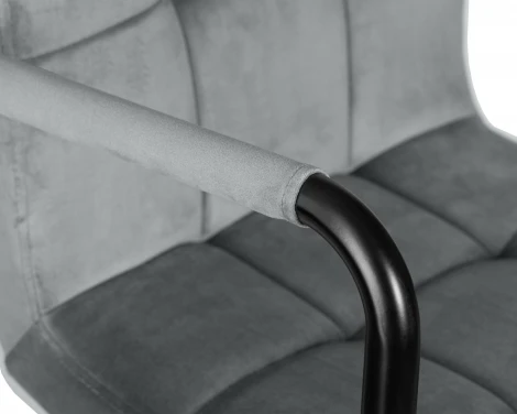 Стул барный DOBRIN KRUGER ARM BLACK (серый велюр (MJ9-75))