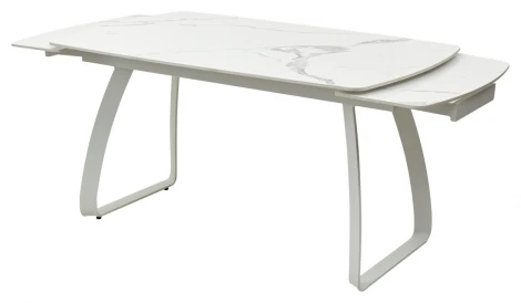 Стол LUGO 140 GLOSS STATUARIO WHITE SINTERED STONE/ WHITE