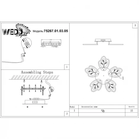 Потолочная люстра Wedo Light Agna 75267.01.03.05