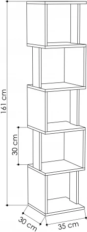 Стеллаж угловой LEVE PIRI BOOKCASE
