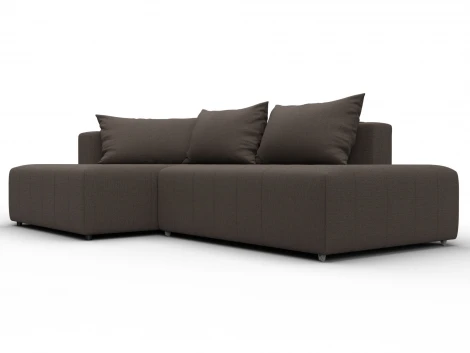 Диван угловой Лига-103 НПБ угол левый (ДСП,Брус,Фанера,Рогожка/Коричневый) Лига Диванов 134810L