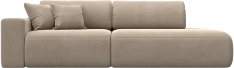 Диван прямой Лига-036 НПБ Модерн подлокотник слева (Бежевый/Велюр) Лига Диванов арт.121339L