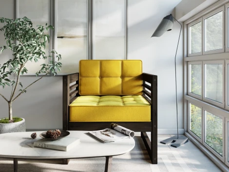 Кресло Arsko Сега венге велюр желтый