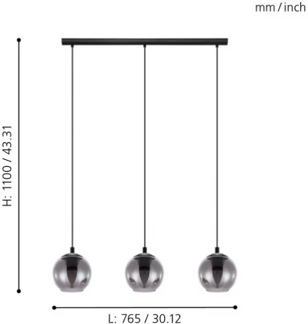 Подвесной светильник Eglo Ariscani 98652 (220V, на проводе, шарики)