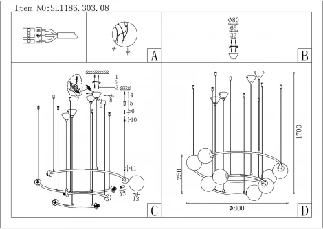 Подвесной светильник ST Luce Arkos SL1186.303.08