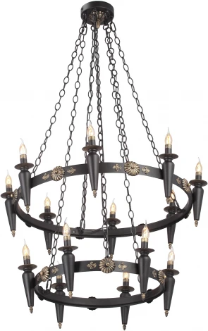 Подвесная люстра ярусная большая Vitaluce V1870-1/8+6, 14xE14 макс. 40Вт (220V, на цепи, факел)