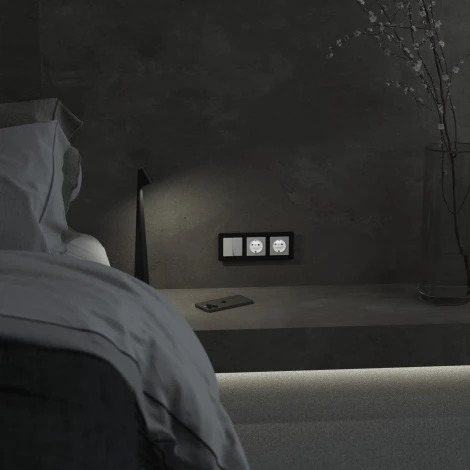 Розетка с подсветкой и датчиком освещенности (белый матовый) Werkel W1171461 (a069612)