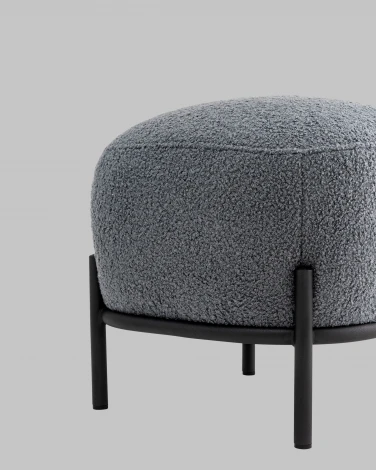 Пуф Stool Group Стоун букле Fluffy темно-серый арт.УТ000040880