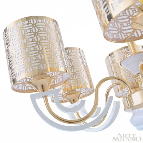 Подвесная люстра Arte Milano Florentia-8857 308857/8 Wh/Gd (220V, на цепи)
