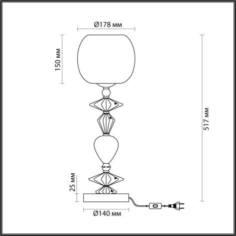 Интерьерная настольная лампа Odeon Light Bizet 4893/1T