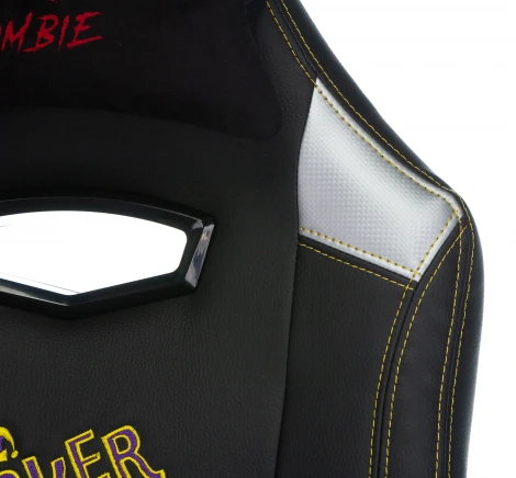 Кресло игровое Zombie HERO JOKER черный/фиолетовый эко.кожа с подголов. крестовина пластик