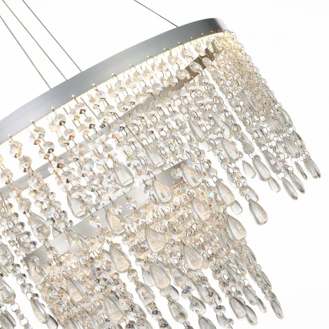 Подвесная люстра ярусная каскадная Vega SL6201.103.55 (LED, 220V, хрусталь, на тросе)
