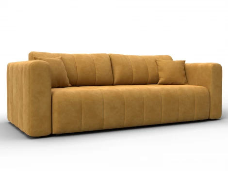 Диван прямой Лига-062 НПБ (ДСП,Фанера,ХДФ/Пластик/Велюр/Желтый) Лига Диванов 130266