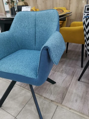 Стул ЭЛЕФАНТ 360 град. поворотный, Alpina Dove, букле / Magnum 965, искуств.замша / Черный, M-City