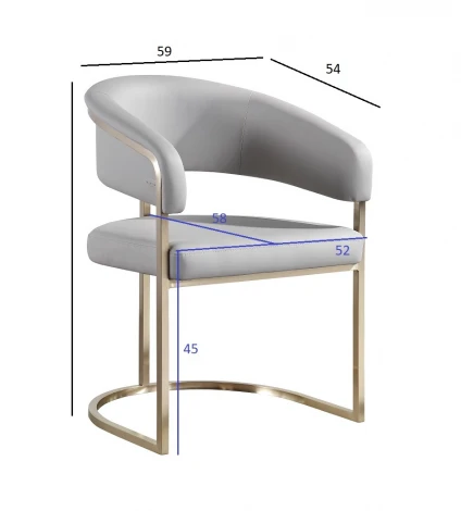 76AR-65200 Стул экокожа св.серый/матовое золото 59,5*54*79см Garda Decor