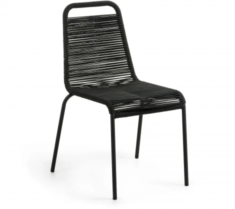 Стул уличный La Forma (ex Julia Grup) Lambton (Черный/ Веревка,Сталь)